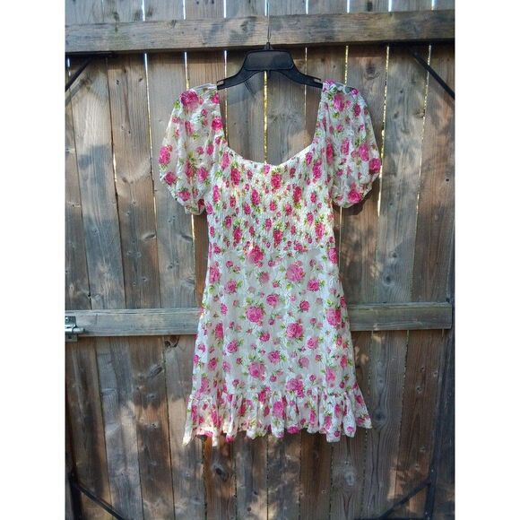 Betsey Johnson Pink and White Ruffled Mini Dress - Picture 2 of 9